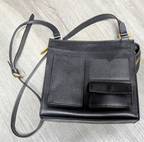 Kate Spade Saturday Crossbody Bag Black Leather Utility - Picture 3 of 13